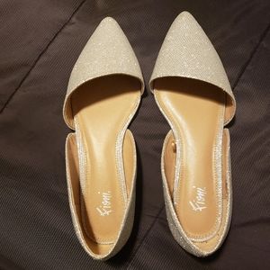 Silver shimmer flats